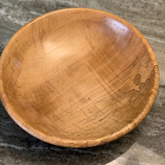 Beautiful Spalted Maple Carved Bowl. New! - Picture 12 of 14